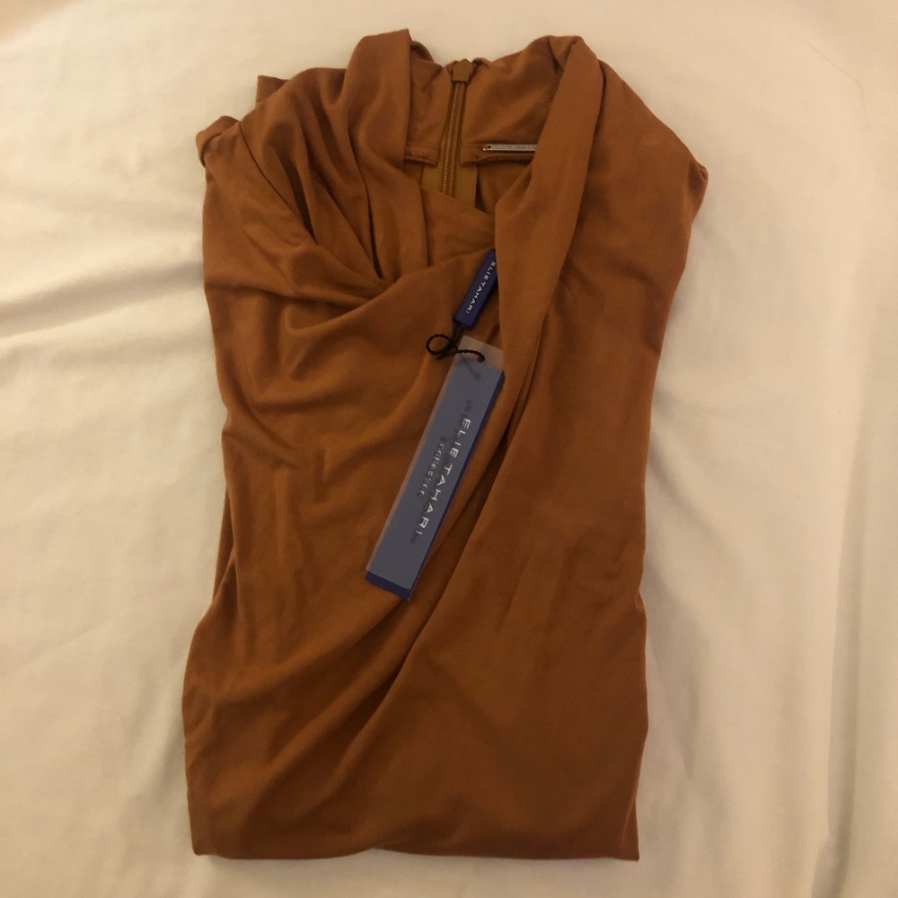 Elie Tahari Sleeveless Draped Mock Neck Top - Rust Size XL NWT - Picture 8 of 9